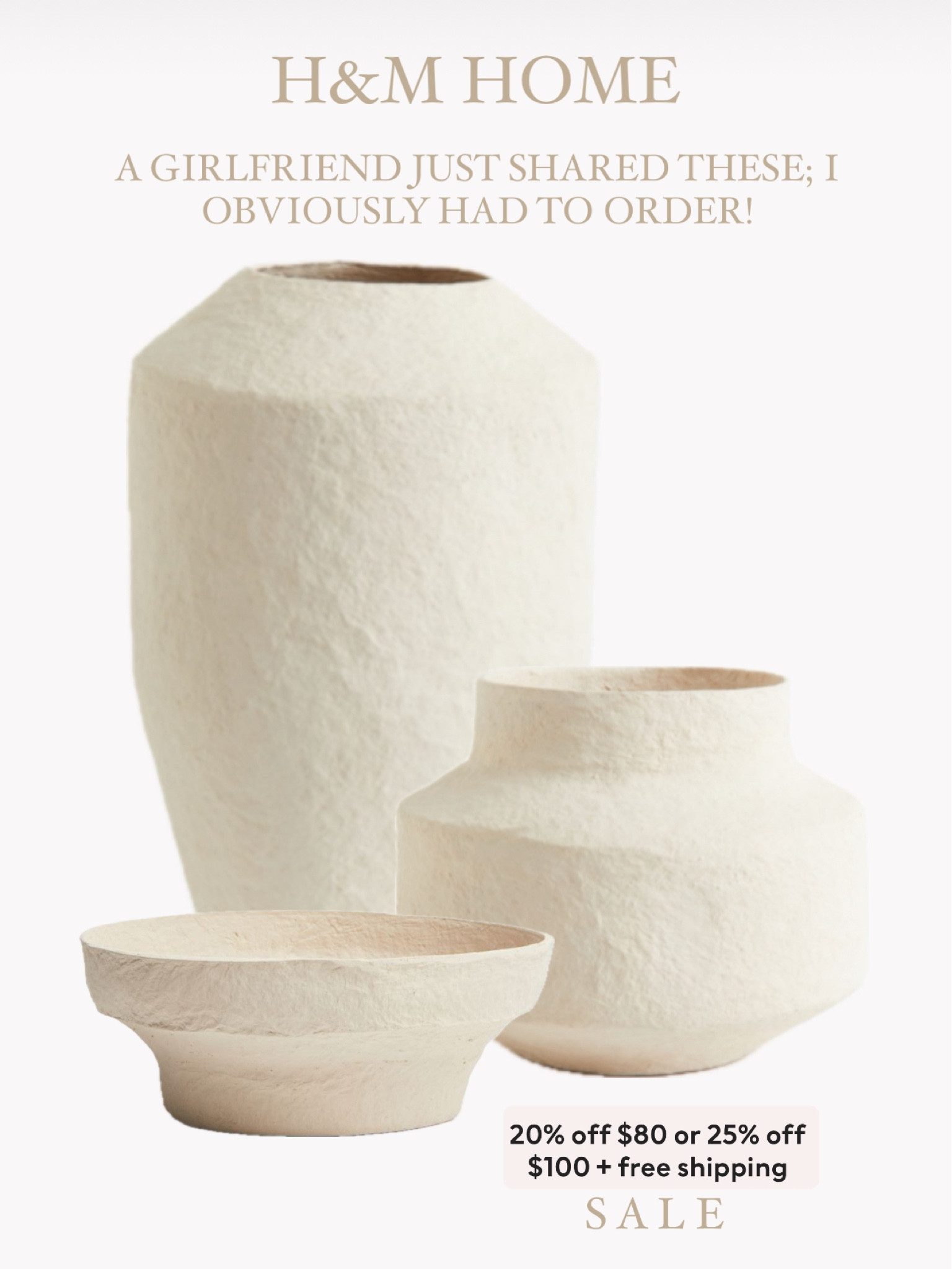 H&M Home — SALE!

Just purchased these gorgeous paper mache items!

#homedecor
#homedesign
#homefinds
#organichome
#modernorganichome


#LTKFindsUnder100 #LTKHome #LTKSaleAlert