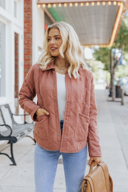 See You At Dusk Rose Quilted Puffer Jacket | Magnolia Boutique
