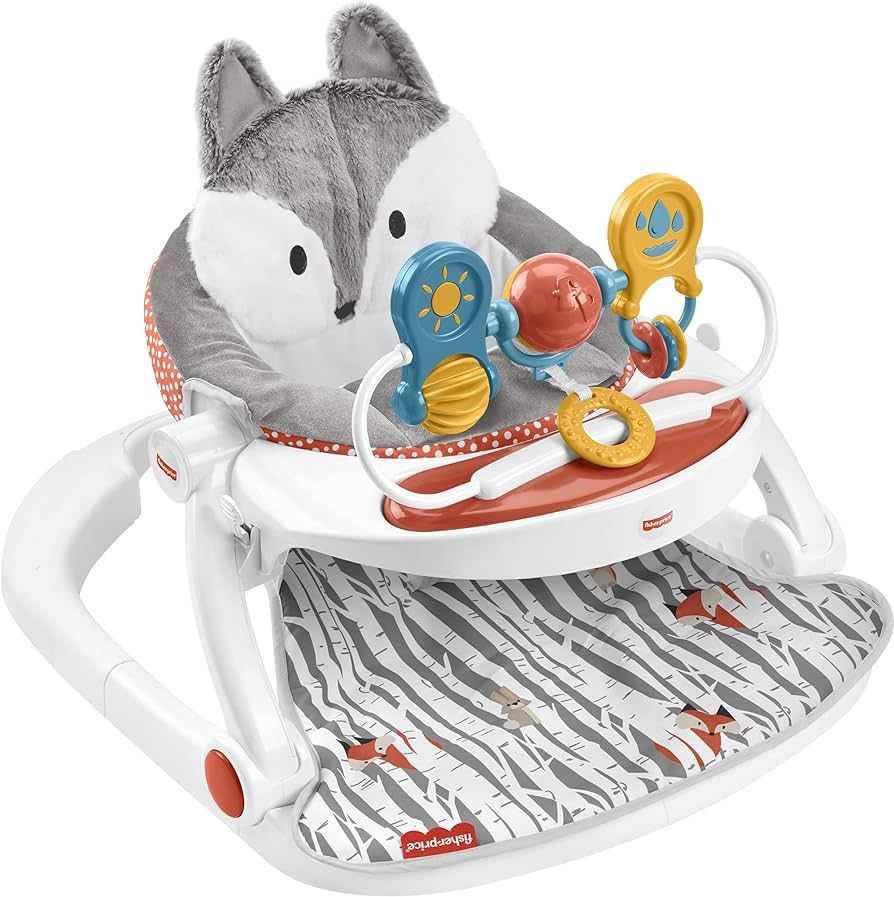 Fisher-Price Portable Baby Chair Premium Sit-Me-Up Floor Seat with Snack Tray and Toy Bar, Plush ... | Amazon (US)