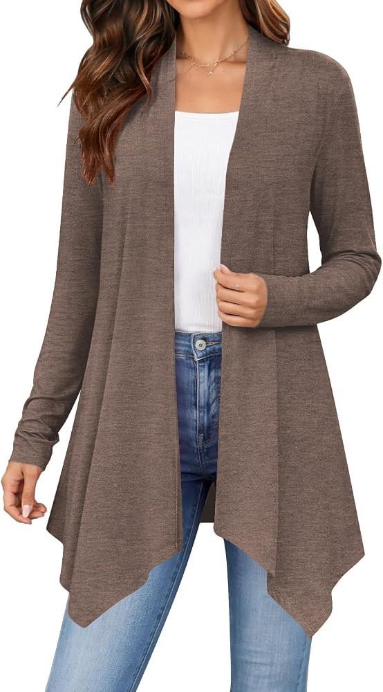 Zeagoo Lightweight Cardigan for Women Long Sleeve Open Front Cardigans | Amazon (US)