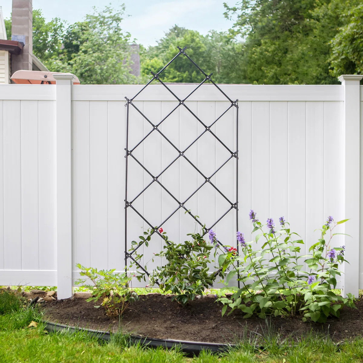 Mountville 93'' H x 31.5'' W Iron Lattice Panel Trellis | Wayfair North America