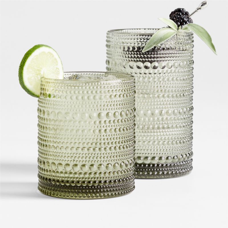 Alma Grey Highball and Double Old-Fashioned Glass | Crate & Barrel | Crate & Barrel