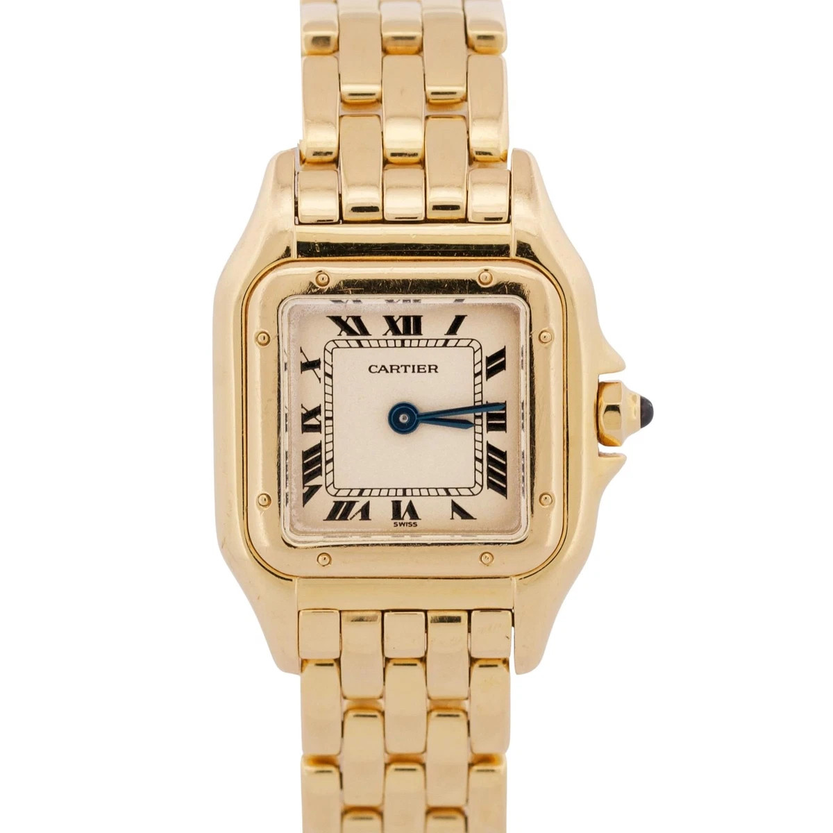 Ladies Cartier Panthere Small IVORY ROMAN 18K Yellow Gold 22mm Quartz 866911 | eBay US