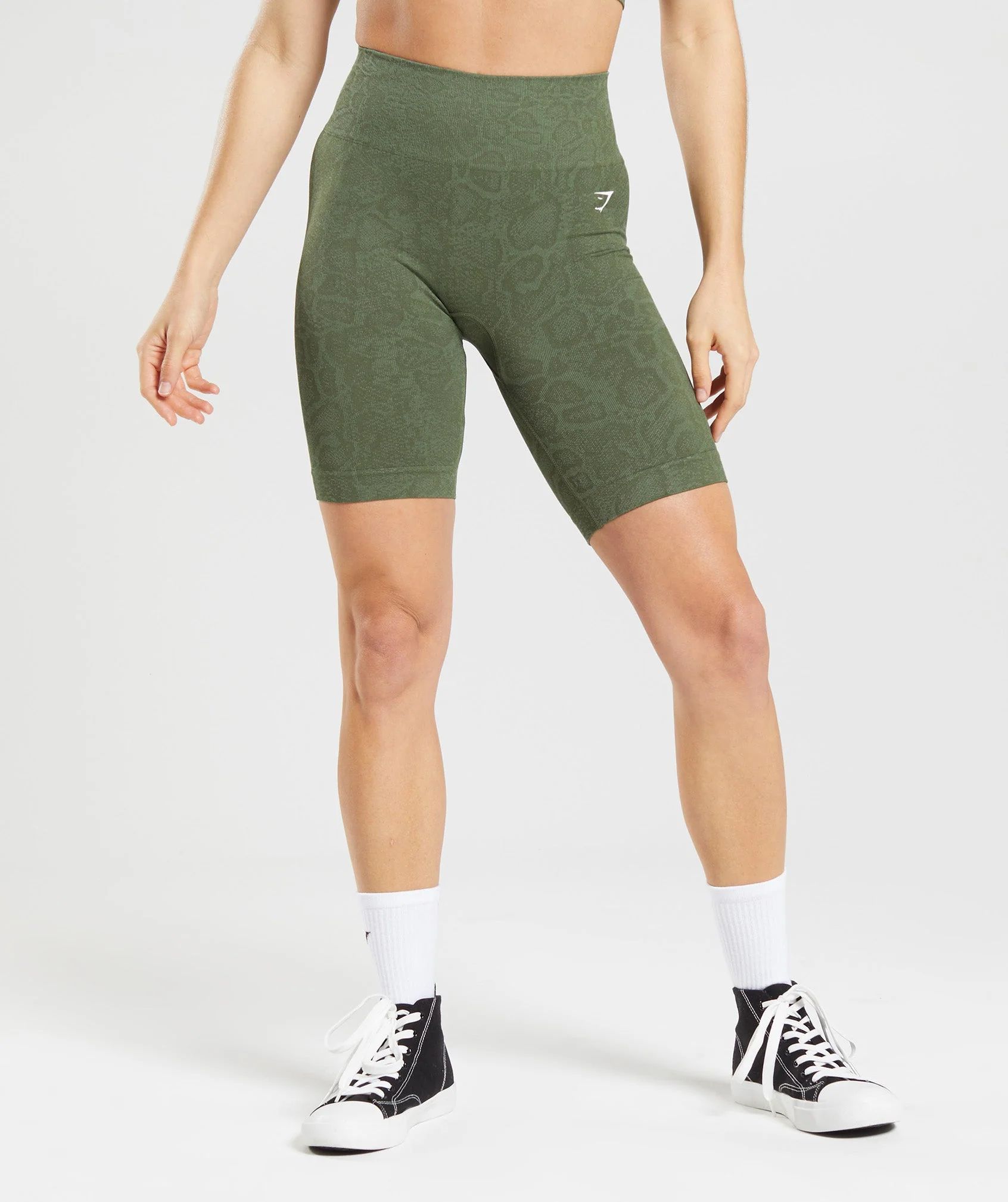 Gymshark Adapt Animal Seamless Cycling Shorts - Willow Green/Core Olive | Gymshark CA