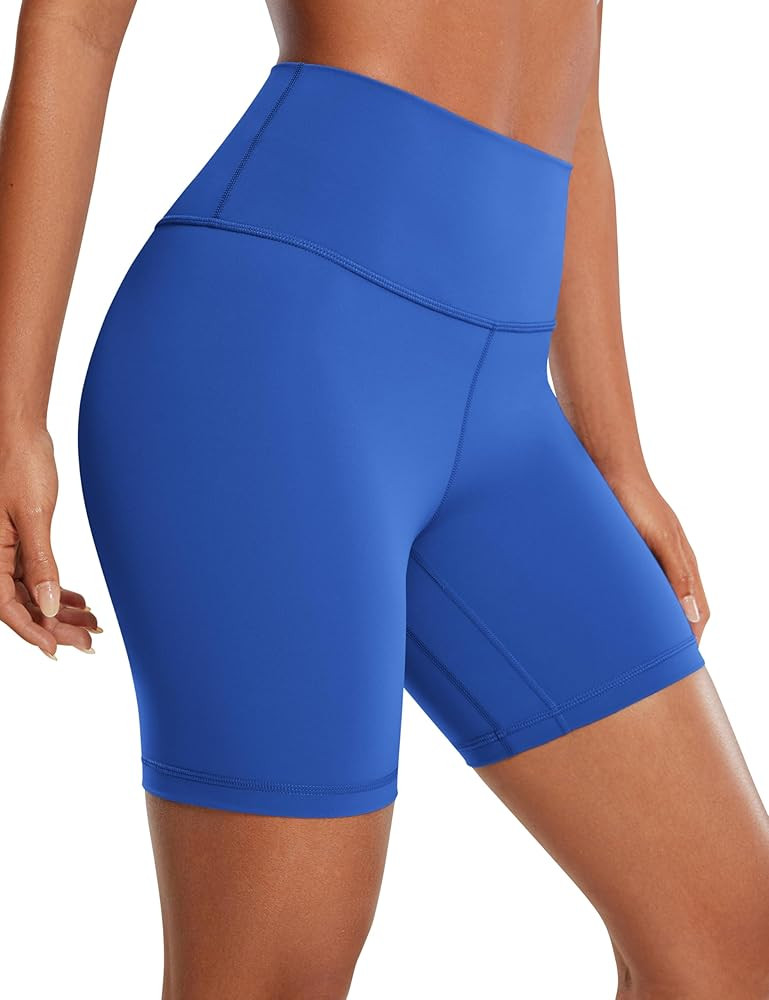 CRZ YOGA Women's Naked Feeling Biker Shorts - 6 Inches High Waist Yoga Workout Running Gym Spande... | Amazon (US)