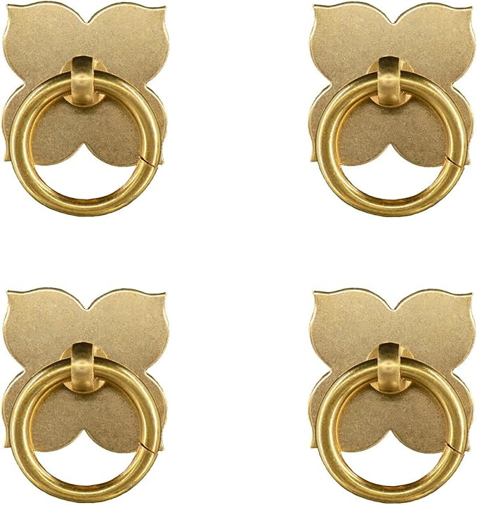 RZDEAL 4PCS Four Leaf Brass Handle Antique Pull Furniture Cabinet Knob Closet Drawer Box Door Han... | Amazon (US)