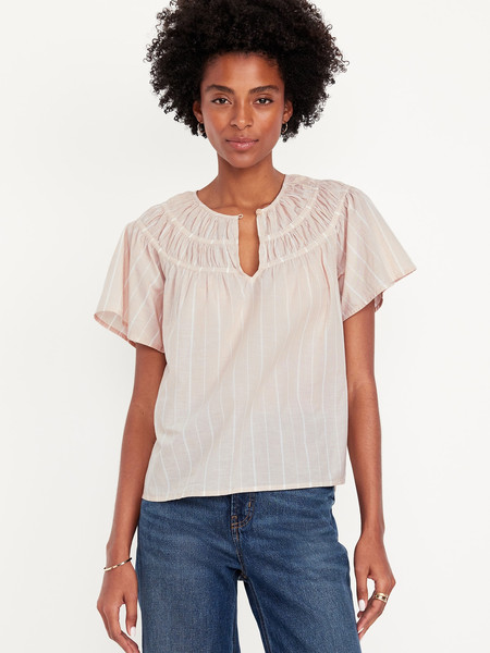 Shirred Flutter-Sleeve Top | Old Navy | Old Navy (US)