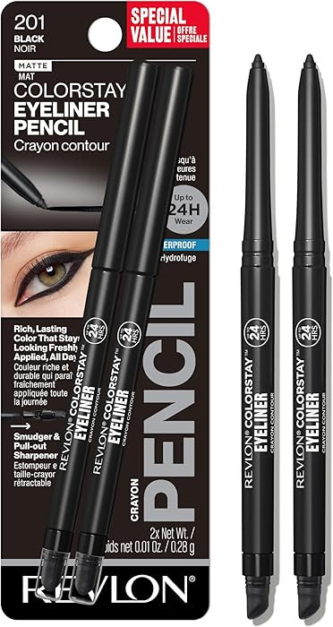 Revlon ColorStay Pencil Waterproof Eyeliner, Smudge-Proof, Eye Makeup with Built-In Sharpener, 20... | Amazon (US)