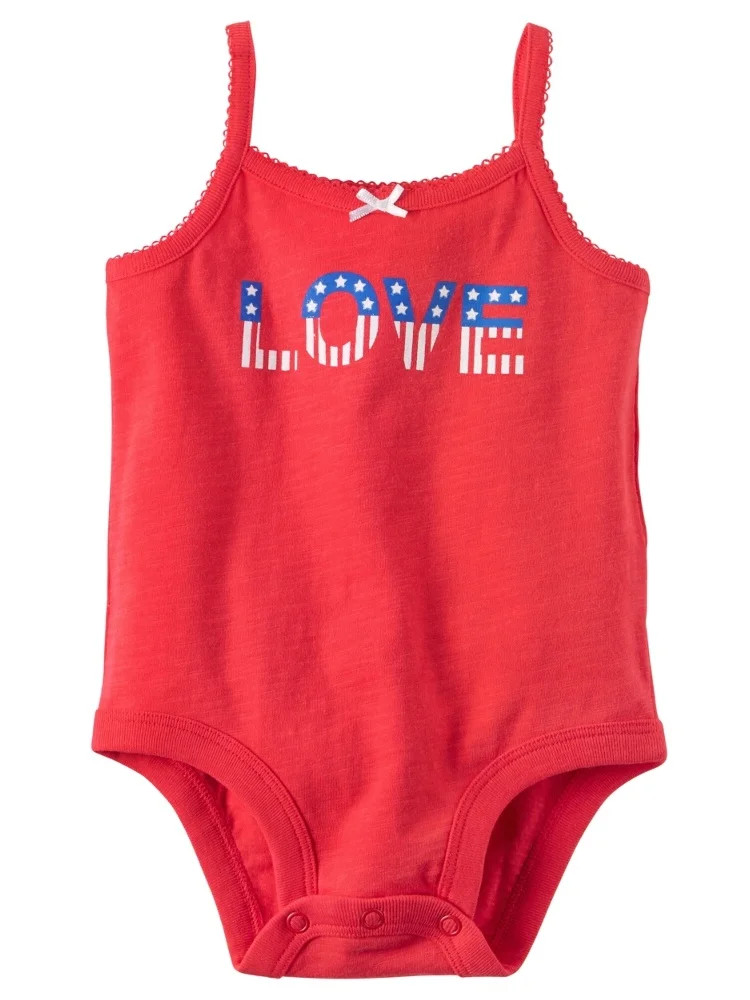 Carters Baby Clothing Outfit Girls Love Fourth Of July Collectible Bodysuit Red - Walmart.com | Walmart (US)