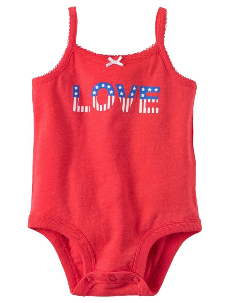 Carters Baby Clothing Outfit Girls Love Fourth Of July Collectible Bodysuit Red - Walmart.com | Walmart (US)