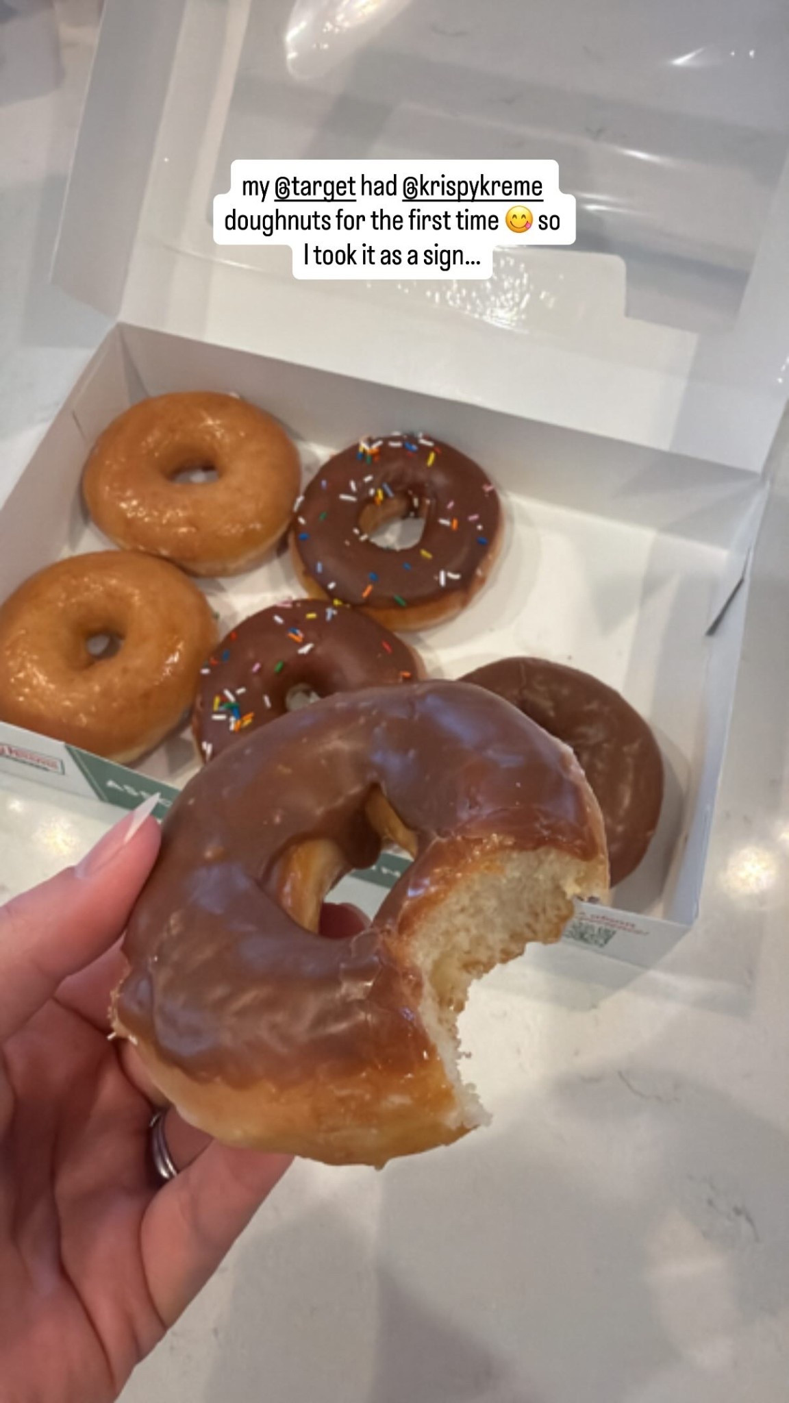 my @target had @krispykreme doughnuts for the first time 😋 so I took it as a sign…