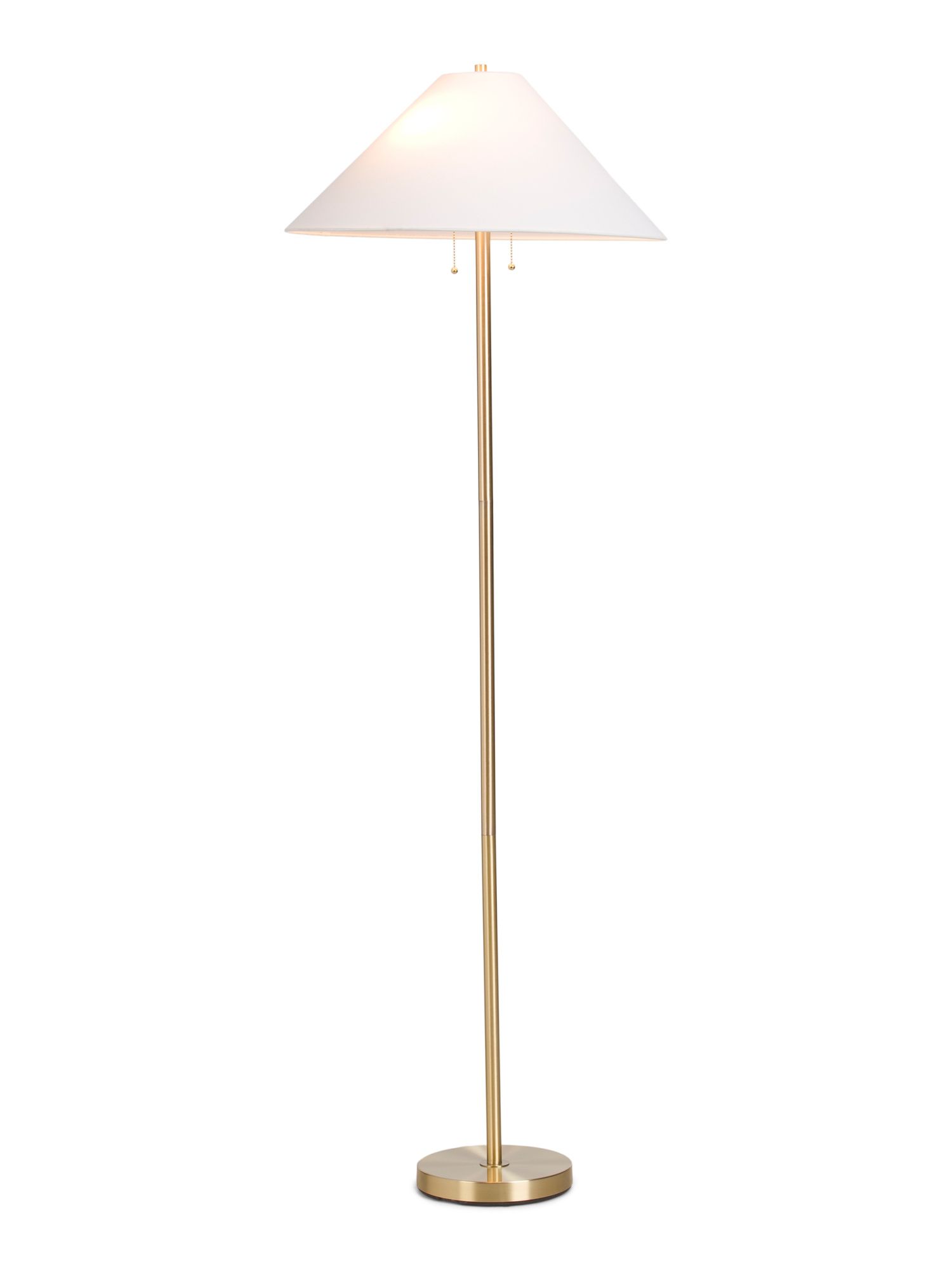 Brass Metal Floor Lamp With Taper Linen Shade | TJ Maxx