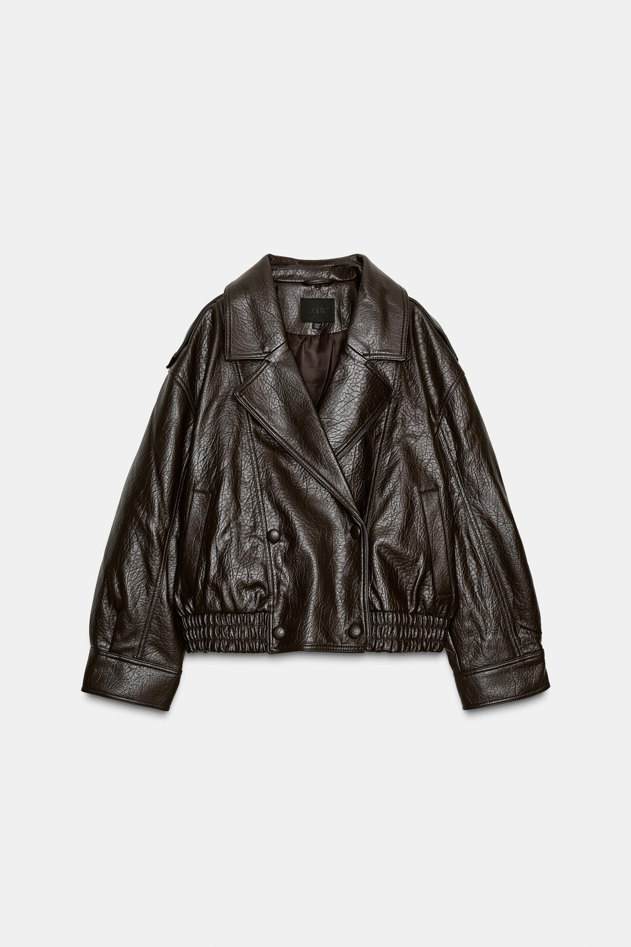 FAUX LEATHER JACKET WITH DETACHABLE COLLAR | Zara UK