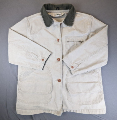 L.L Bean Barn Coat Medium Men's Vintage Chore Jacket 100% Cotton Shell Beige  | eBay | eBay US