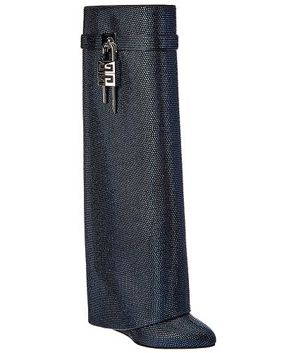 Shark Lock Satin Knee-High Boot | Gilt & Gilt City