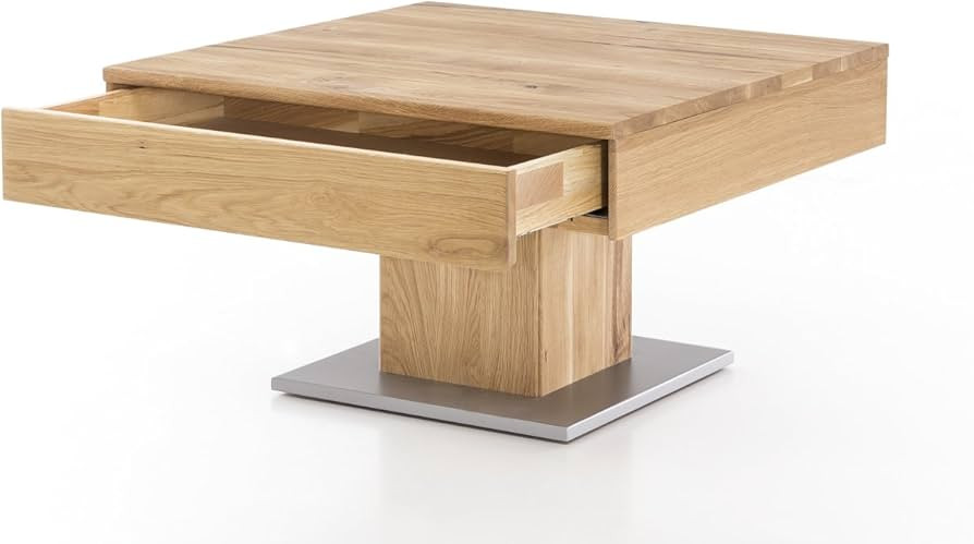 WOODLIVE DESIGN BY NATURE Massivholz Couchtisch quadratisch aus Wildeiche, geölter Wohnzimmer-Ti... | Amazon (DE)