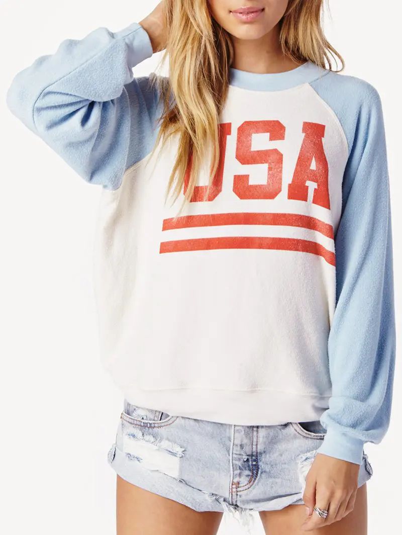USA Graphic Baseball Sweatshirt | Rosegal US