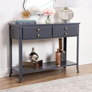 Abbyson Antoni Antiqued Blue Console Sofa Table - Blue | Bed Bath & Beyond