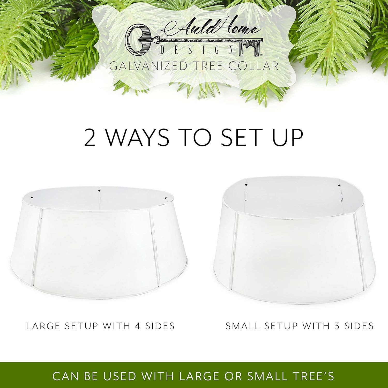 AuldHome White Farmhouse Tree Collar, 29-Inch Diameter Base Vintage Enamelware, 5-Panel Set Chris... | Amazon (US)