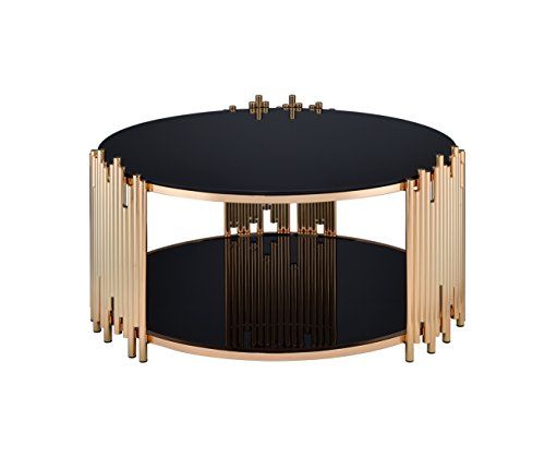 ACME Tanquin Coffee Table - - Gold & Black Glass | Amazon (US)