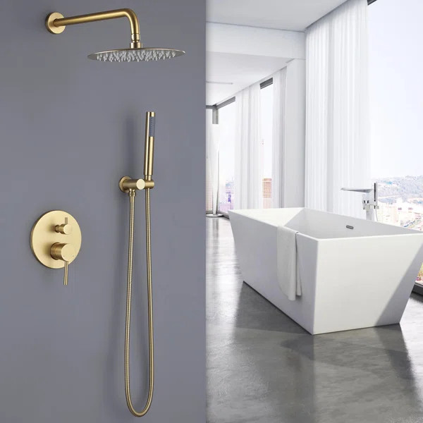 SL-RCS81005BG Shower System, Wall Mounted Shower Faucet with Rough-in Valve | Wayfair Professional