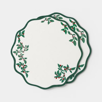 2pk Scallop with Embroidery Charger - Threshold™ | Target