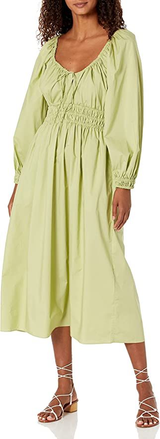 Rebecca Taylor Women's Poplin Smocked Waist Dress | Amazon (US)