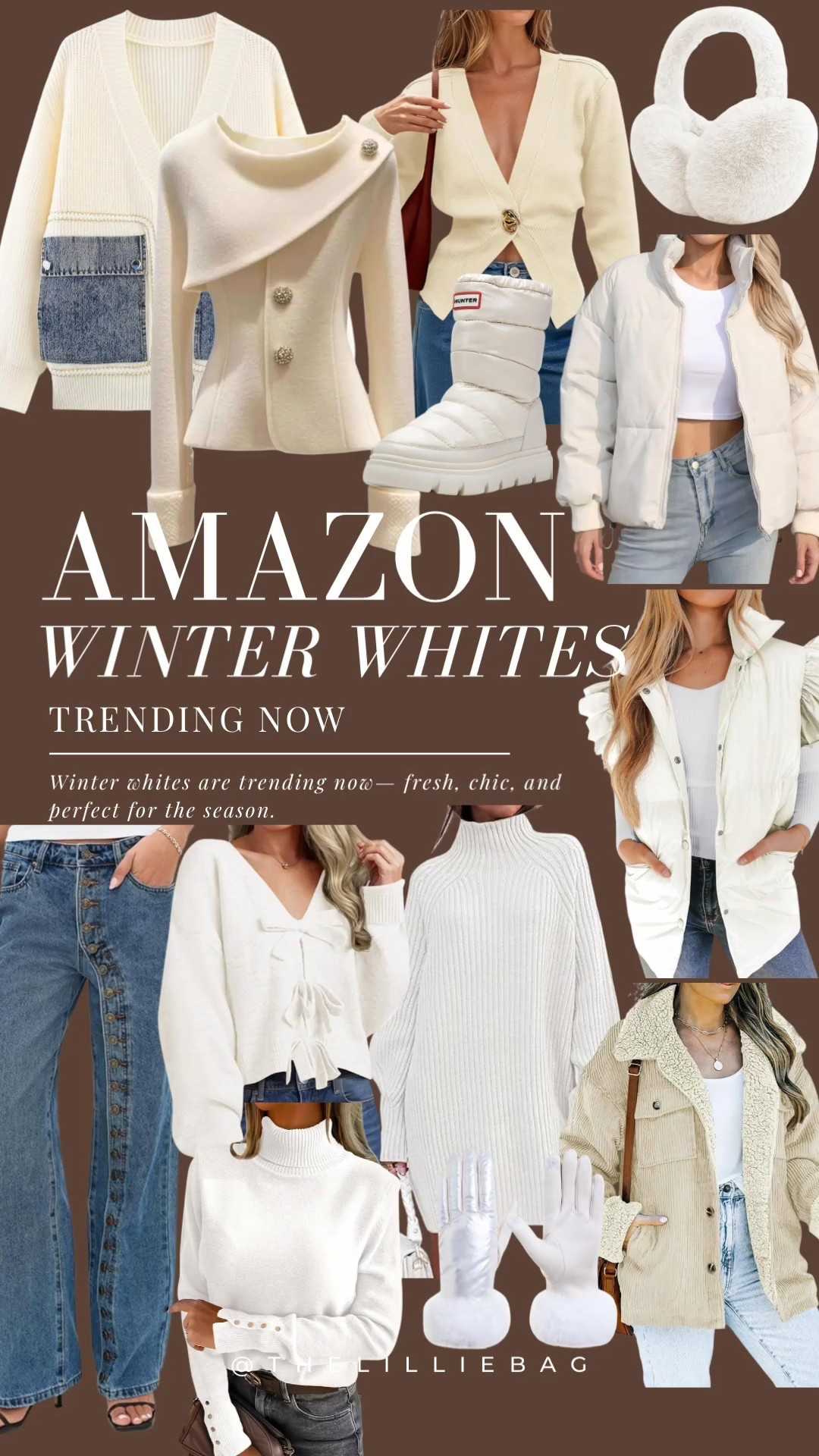 Winter whites trending now! 

Winter whites. Snow boots. Winter. Outerwear. Date night. Holiday outfit. New years  

#LTKSeasonal #LTKFindsUnder100 #LTKFindsUnder50
