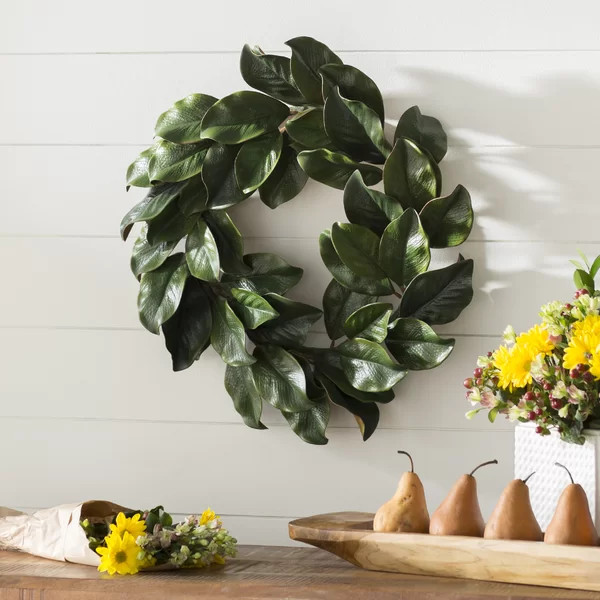 24" Magnolia Leaf Wreath | Wayfair North America