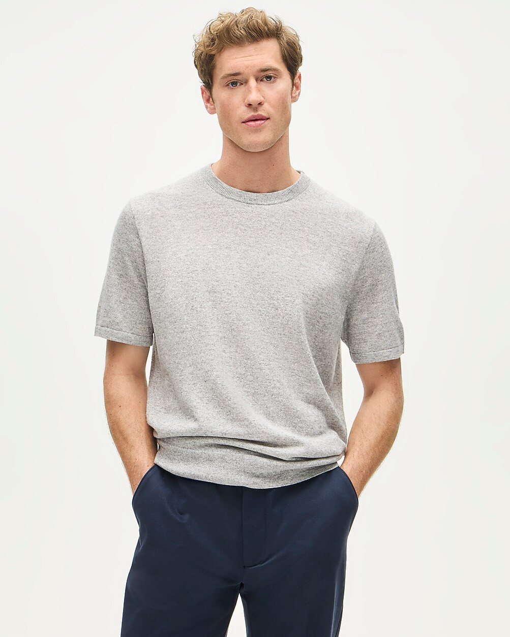 Short-sleeve cashmere-linen blend sweater | J. Crew US