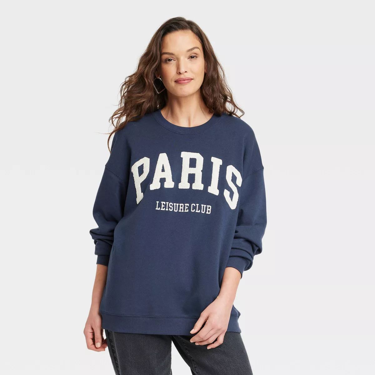 Women's Paris Graphic Sweatshirt - Blue | Target