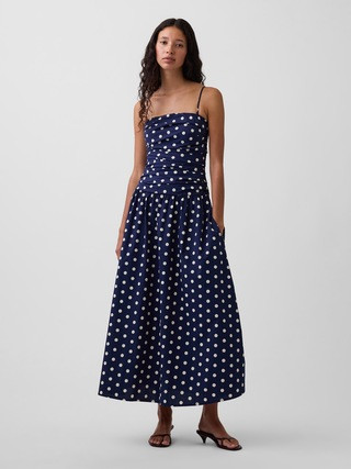 Poplin Drop-Waist Maxi Dress | Gap (CA)