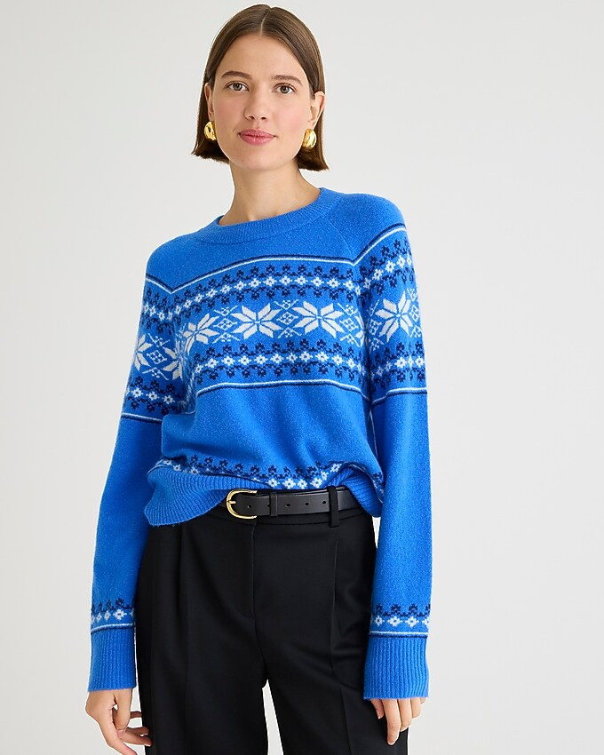 Fair Isle crewneck sweater in Supersoft yarn | J. Crew US