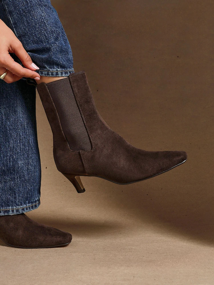 Linzi Brown Ritual Kitten Heeled Chelsea Boots | Next US