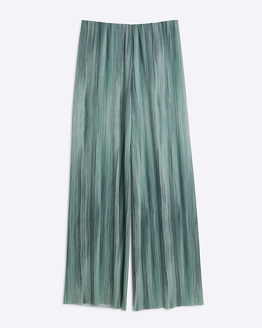 Blue Plisse Ombre Wide Leg Trousers | River Island UK & IE