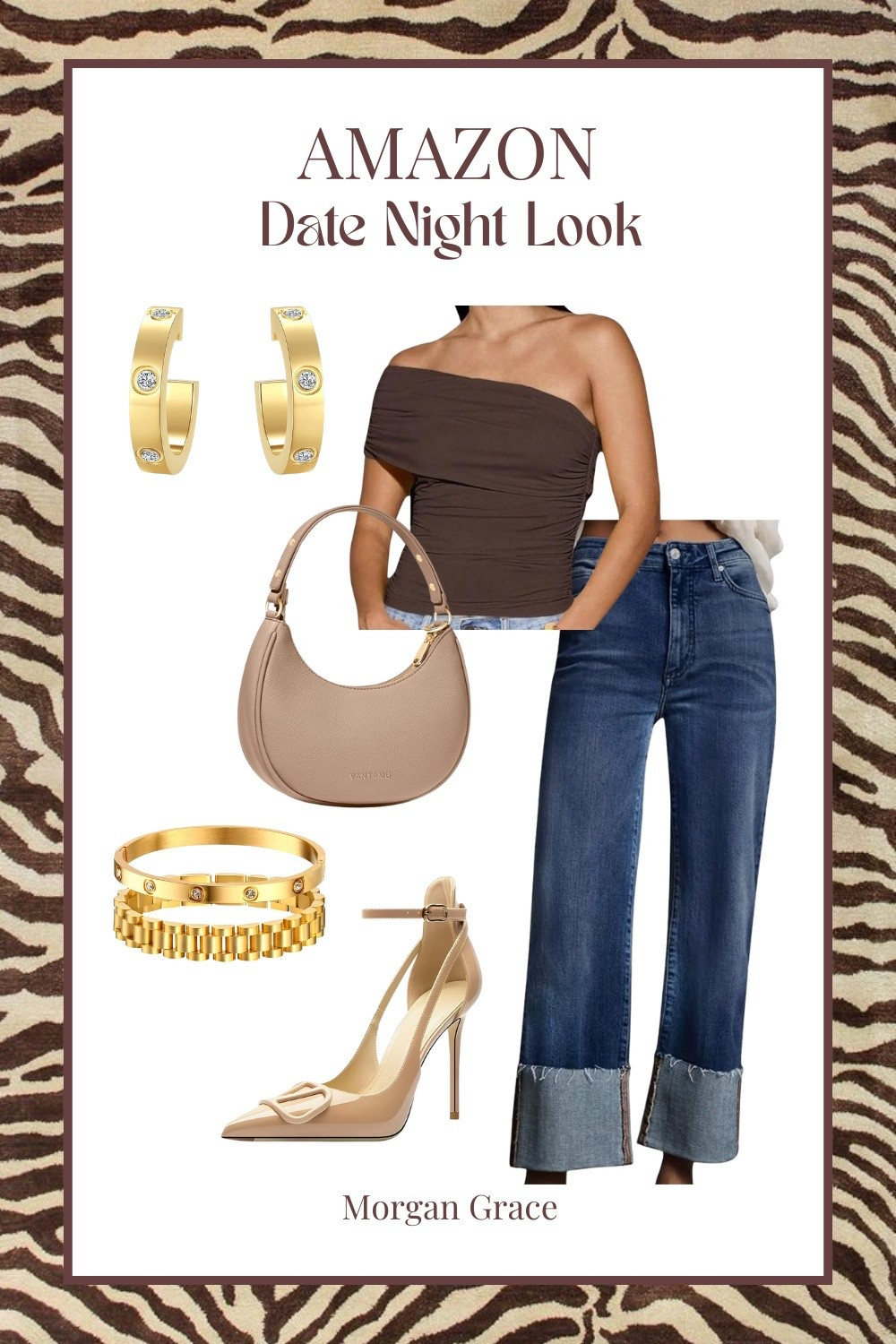 Amazon Date Night Look

Amazon brown off the shoulder top, tight off the shoulder top, Amazon cuffed dark wash jeans, Amazon fashion, Amazon fall outfit, Amazon fall fashion, Amazon designer inspired heels, Amazon designer dupe heels, Valentino heel dupe, nude closed toe heels, Amazon nude closed toe heels, gold bracelet, gold designer inspired jewelry, Amazon gold jewelry, Amazon small leather purse, Amazon neutral purse, brown outfit, affordable date night outfit, affordable fall outfit, fall outfit under $50, Morgan Grace

#LTKStyleTip #LTKSeasonal #LTKFallSale