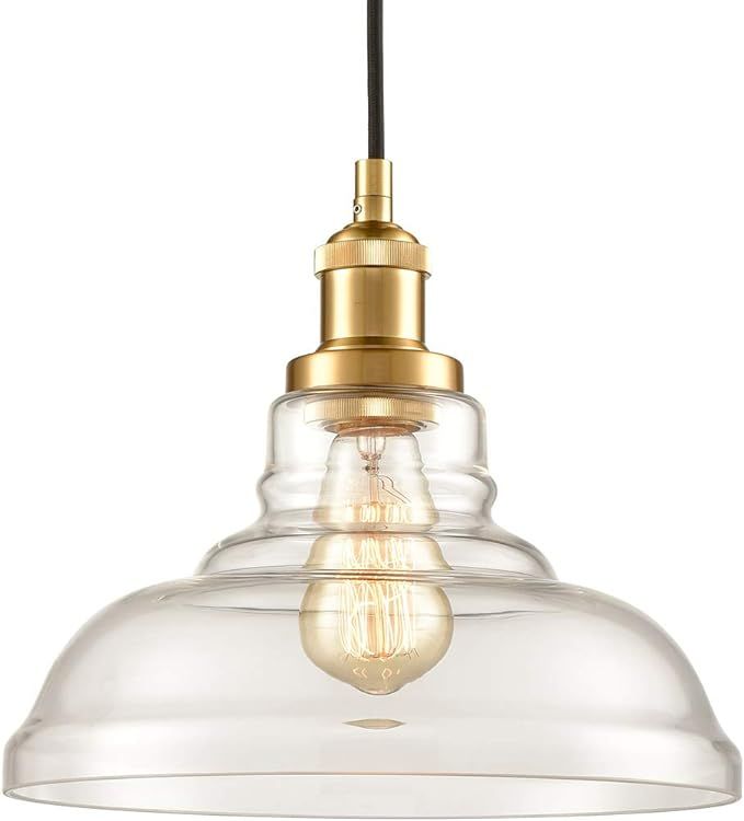 Brass Clear Glass Pendant Lights Barn Shape Hanging Pendant Lighting | Amazon (US)