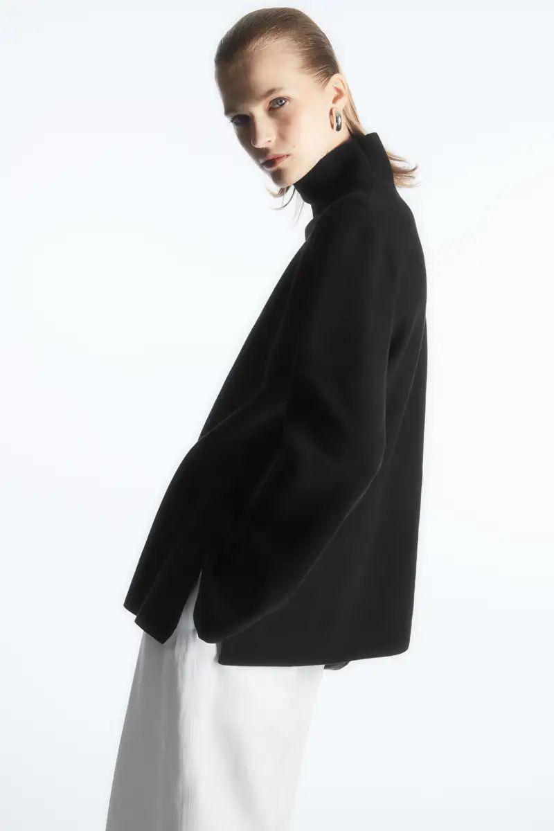 A-LINE FUNNEL-NECK TOP - BLACK - COS | COS UK