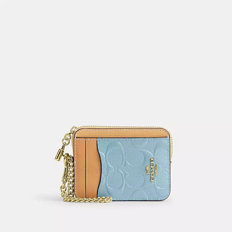 Zip Card Case In Signature Leather With Charm | Wallets | Coach | Coach (US)