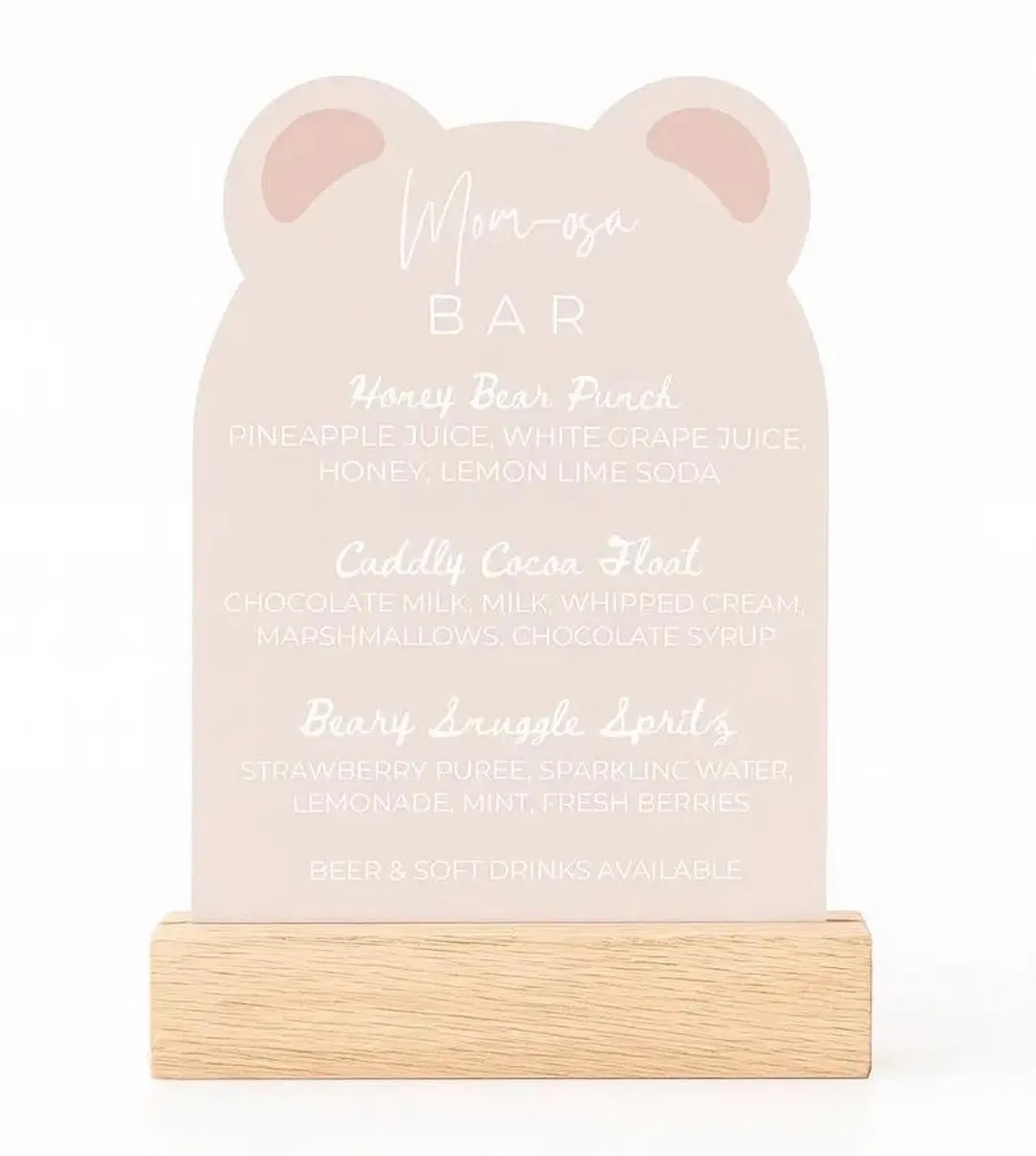 Teddy Bear Drink Sign, Teddy Bear Table Sign, Teddy Bear Baby Shower, Baby Shower Game Sign, Baby... | Etsy (US)