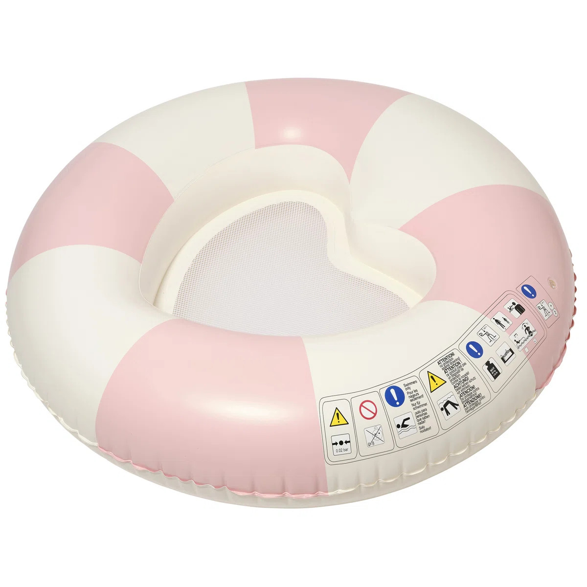 Sunnylife: Luxe Tube Pool Ring - Stole My Heart Pink Stripe - Inflatable Float Lounger, Center He... | Wayfair North America