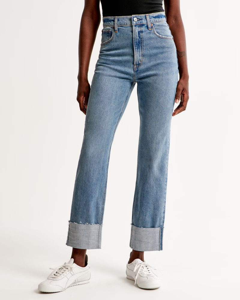 Ultra High Rise Ankle Straight Jean | Abercrombie & Fitch (US)