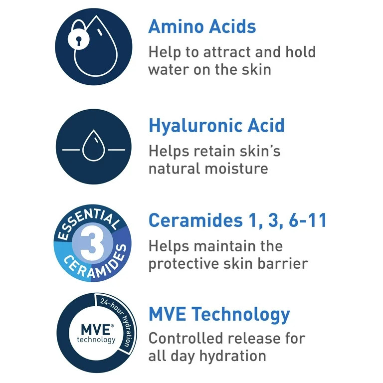 CeraVe Hydrating Cream-to-Foam Facial Cleanser with Hyaluronic Acid for Normal to Dry Skin, 12 fl... | Walmart (US)