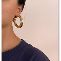 Large Size Gold Chunky Hoops, Open Hoops Earrings, Shiny Golden With 2.25 Diameter, Fashion Gift For | Etsy (US)