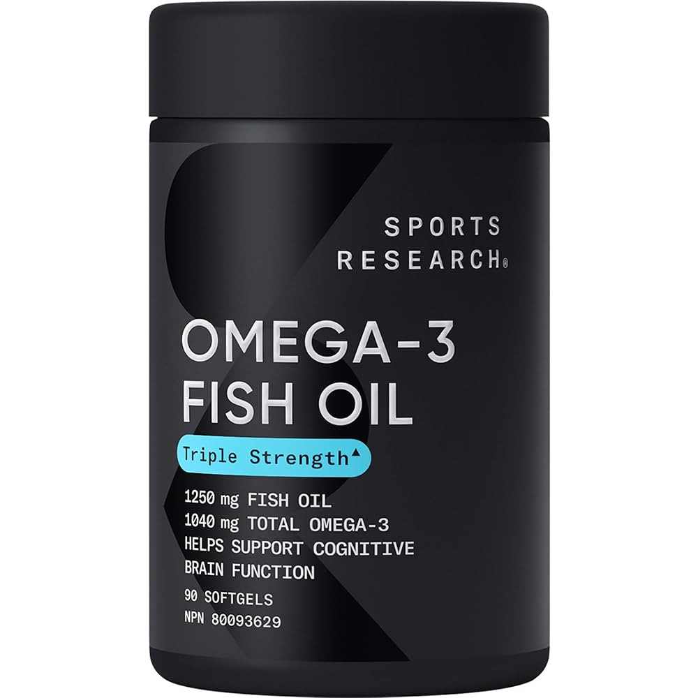 Sports Research Triple Strength Omega 3 Fish Oil - Burpless Fish Oil Supplement w/EPA & DHA Fatty... | Amazon (CA)