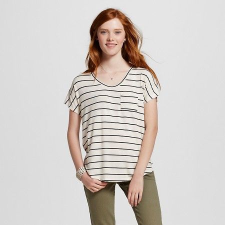 Women's Short Sleeve Striped Drapey Tee - Mossimo Supply Co.™ (Juniors') | Target