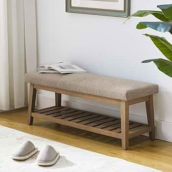 Entryway Shoe Bench with Cushion, End of Bed Bench,Upholstered Bench for Kitchen, Bench with Soli... | Amazon (US)
