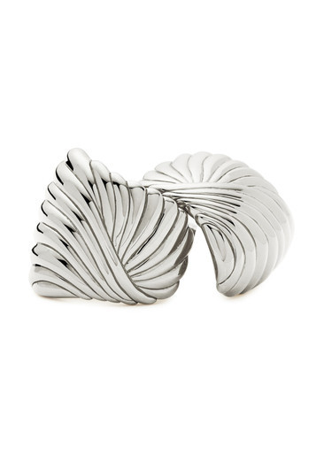 Ripple rhodium-plated stud earrings | Harvey Nichols