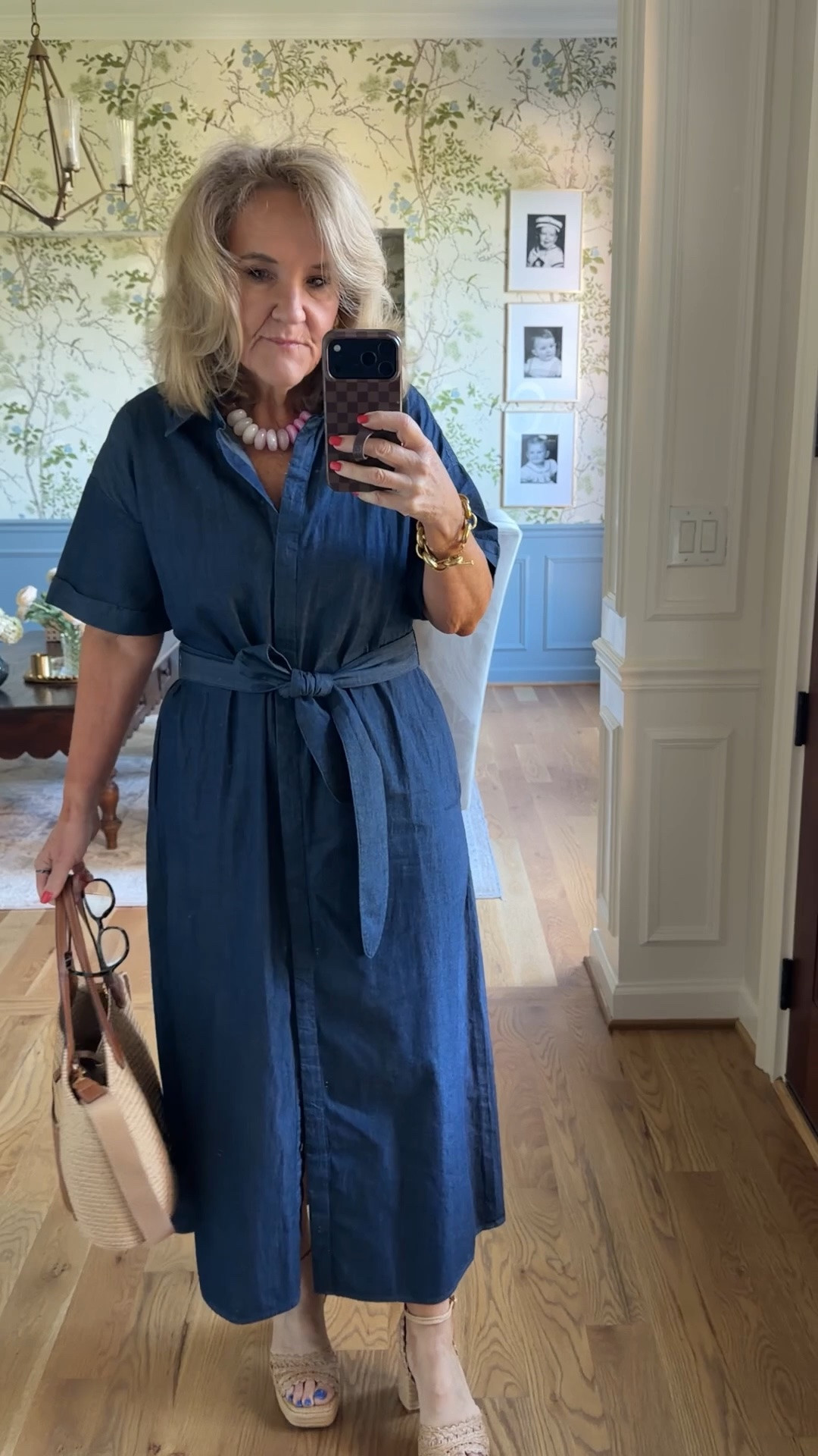 Lovely lightweight denim / chambray dress I sized down to a small 
Bag 10% off with code NANETTE 
AVARA has great shoes! 15% off code NANETTE15

Summer dress work dress

#LTKOver40 #LTKWorkwear #LTKSeasonal