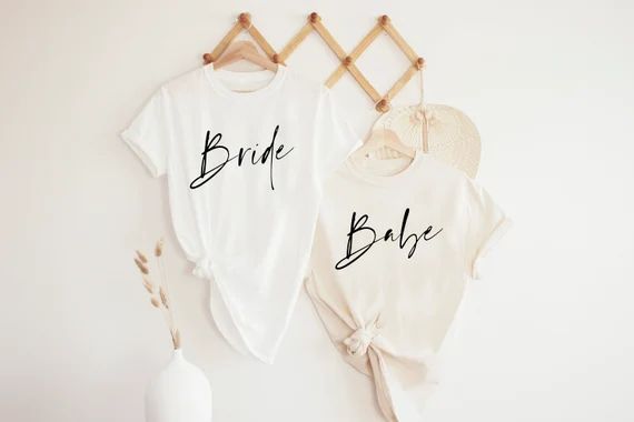 Bride's Babe Tee, Custom Bride T-Shirt, Bridesmaid Proposal, Hen Party Shirts, Bachelorette Tee, ... | Etsy (US)